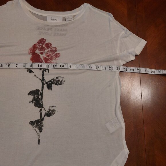Kersh Sheer/Fine White T-shirt with Rose Fist Detail - Picture 11 of 13
